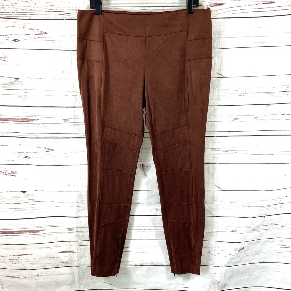Sundance‎ Pants Women’s Petite 12P Brown Luxe Dreams Leggings Faux Suede.